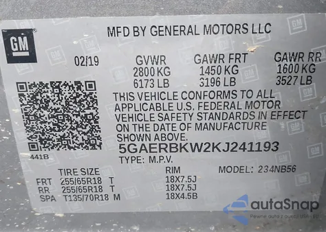 2019 Buick Enclave Fwd Essence from USA, damaged, VIN 5GAERBKW2KJ241193